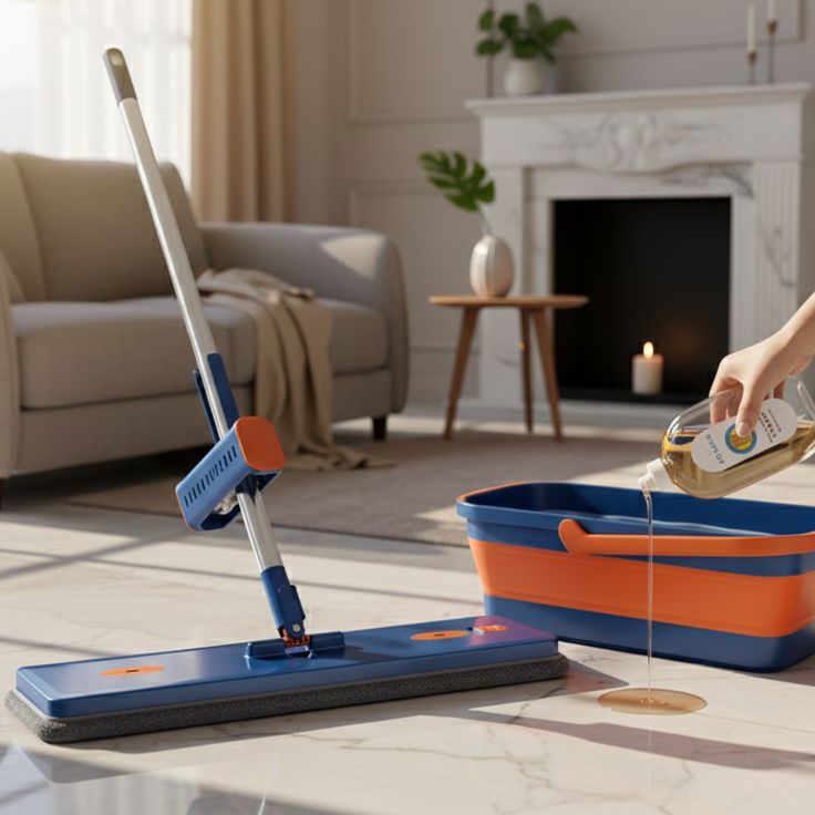 KIT 9 Conjunto De Esfregão E Balde Dobrável De Microfibra Com Raspador De Desaguamento S10